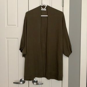 OAK + FORT Olive Green Cardigan